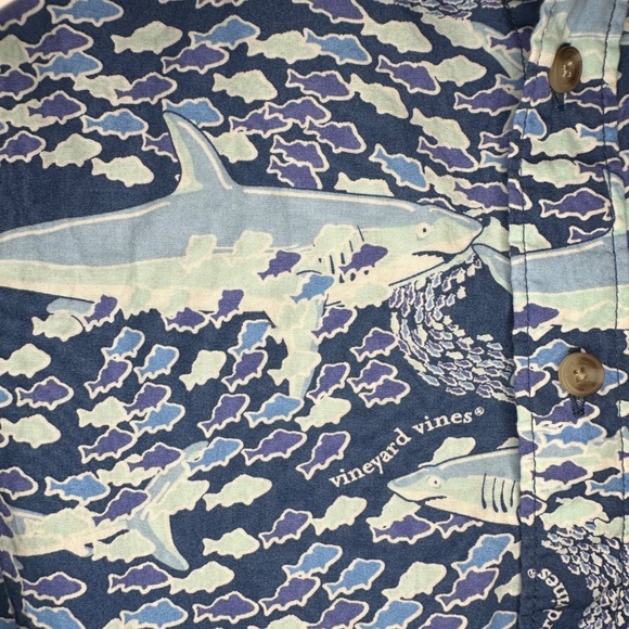 Vineyard Vines For Target Boy's School of Sharks button down shirt L (12- 14) - Picture 3 of 4